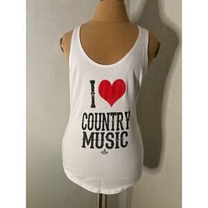 Ali-Dee Collection I Love Country Music Crewveck Tank M Festival Indie Boho NEW